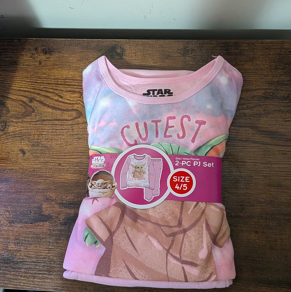 Star Wars Kids Pink and Green "Cutest" The Child 2-PC Pajama Set